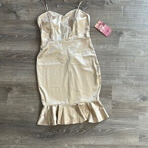 Emerald Sundae Gold Strapless Dress